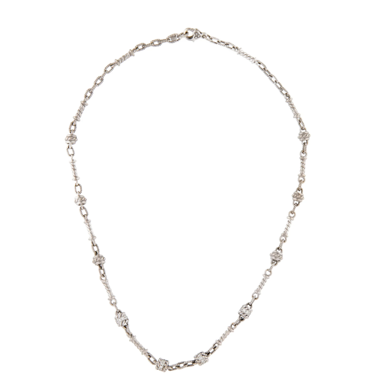 JUDITH RIPKA 18K WHITE GOLD & DIAMOND NECKLACE