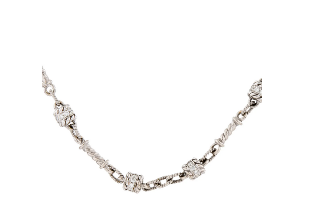 JUDITH RIPKA 18K WHITE GOLD & DIAMOND NECKLACE