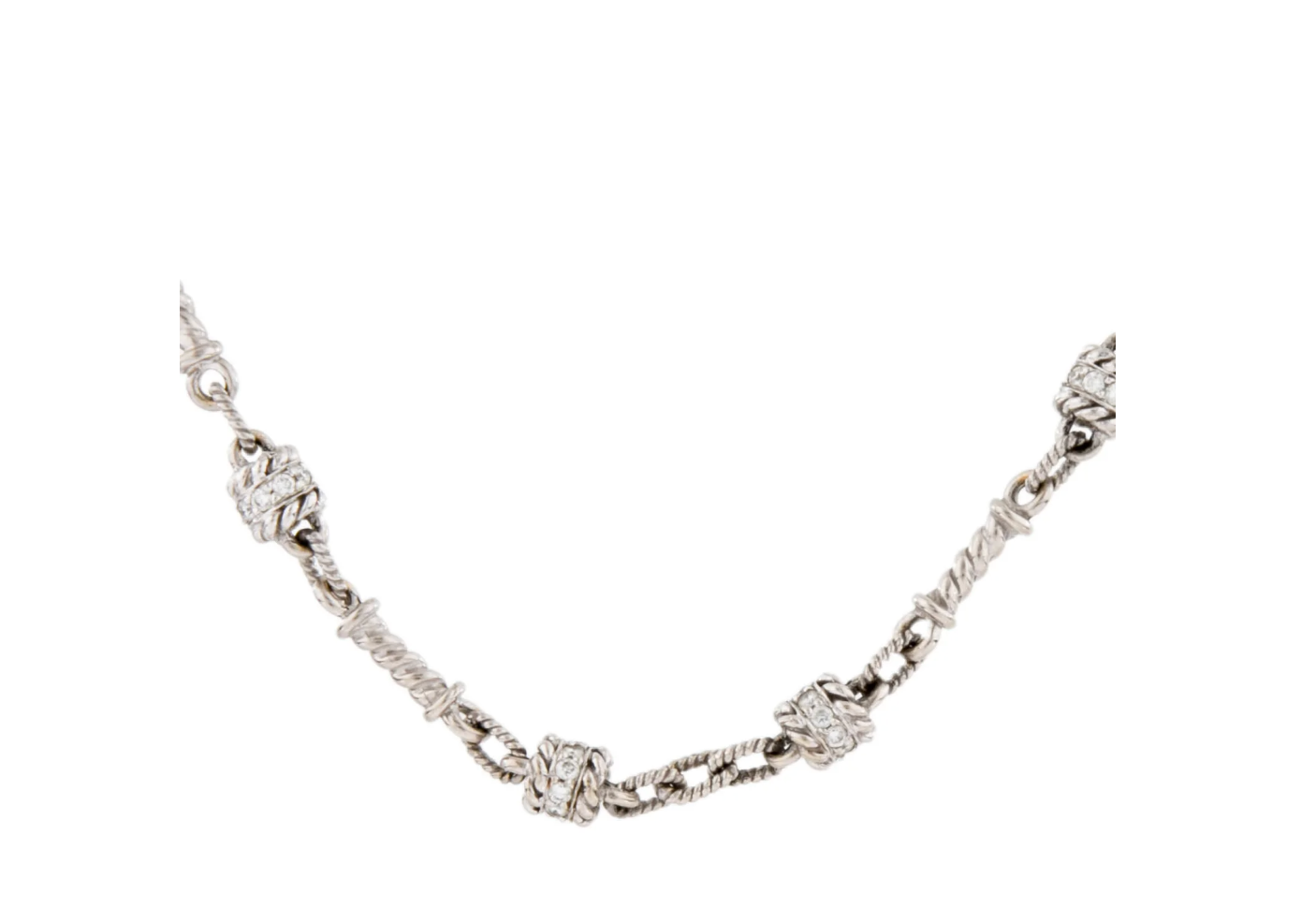 JUDITH RIPKA 18K WHITE GOLD & DIAMOND NECKLACE