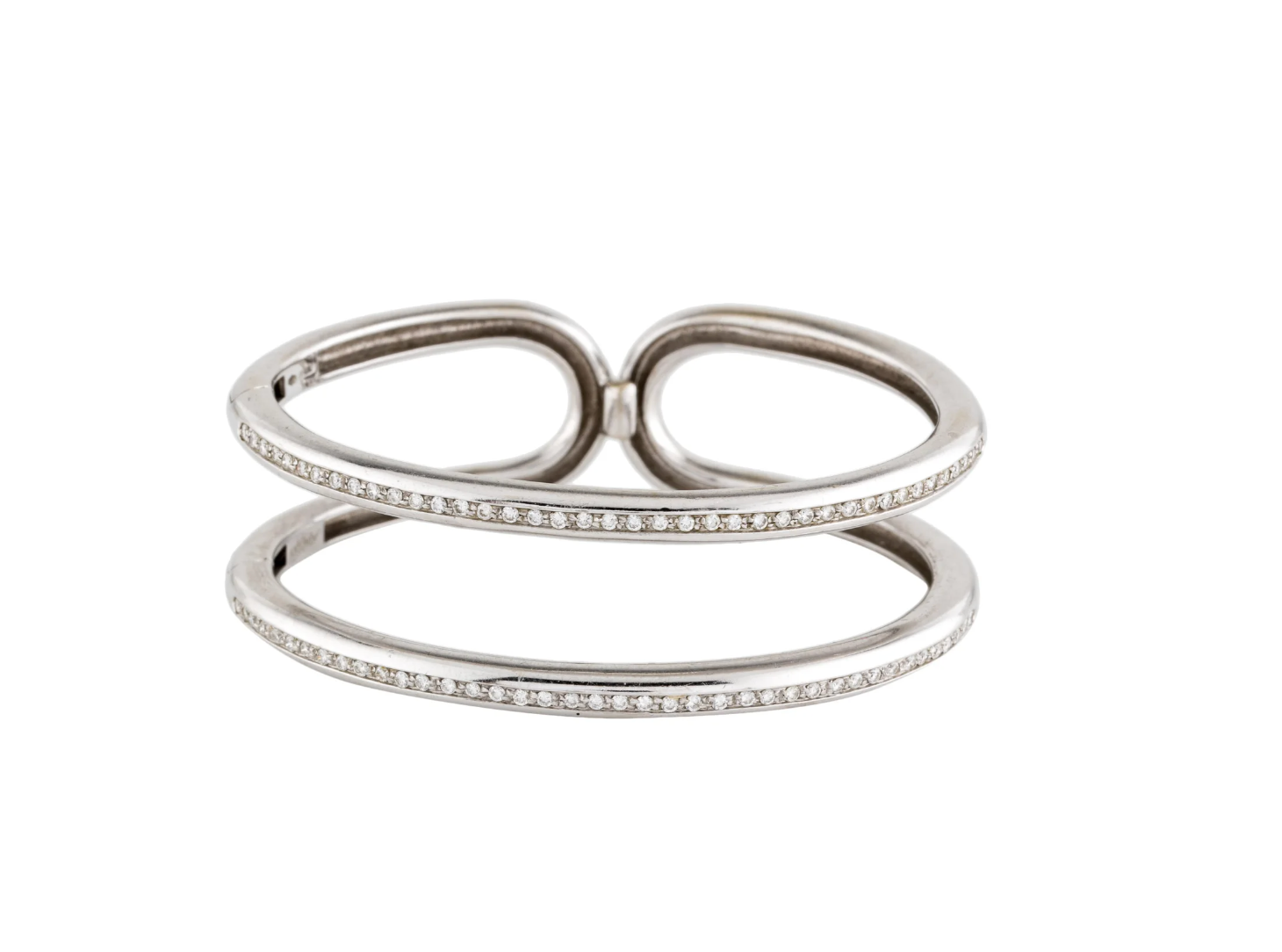 ANTONINI GIOIELLI 18K WHITE GOLD & DIAMOND CUFF BRACELET