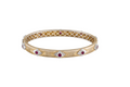RUBY BRACELET SET IN 18K YELLOW AND WHITE GOLD BANGLE STYLE