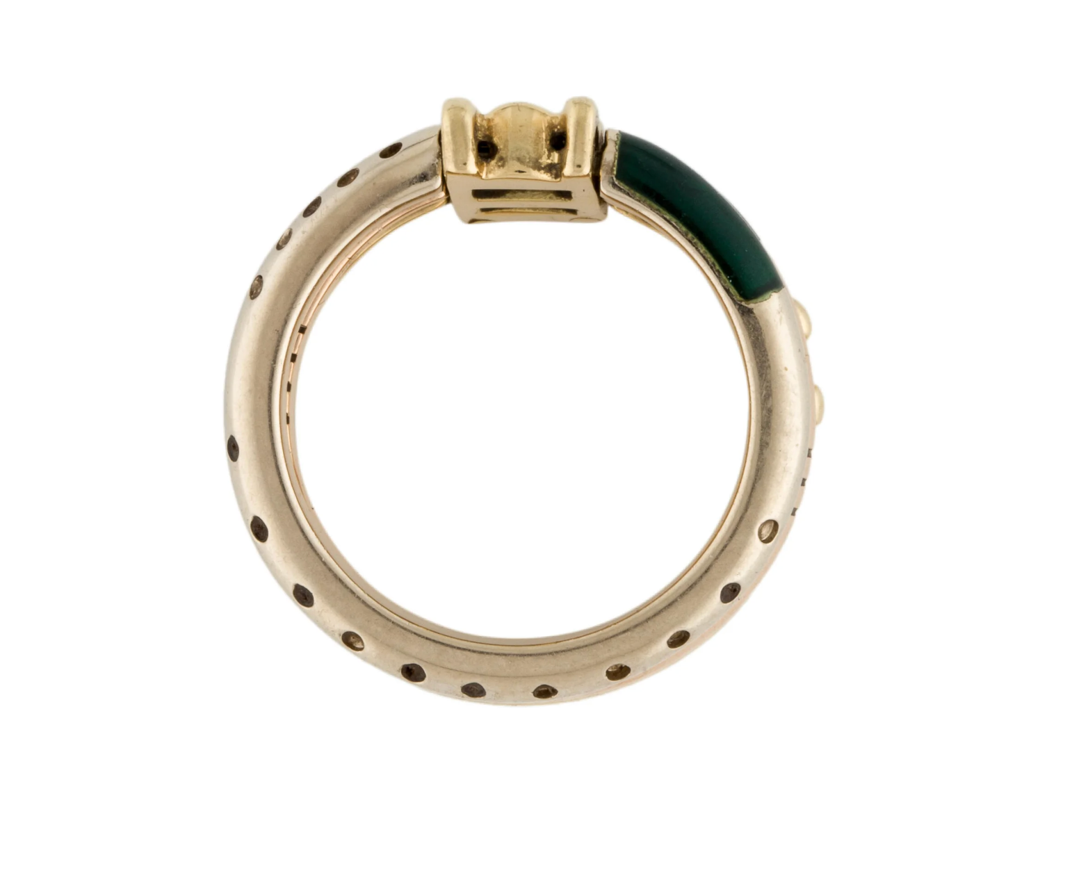LA NOUVELLE ENAMEL BAGUE 18K YELOW, WHITE AND ROSE GOLD HINGED RING
