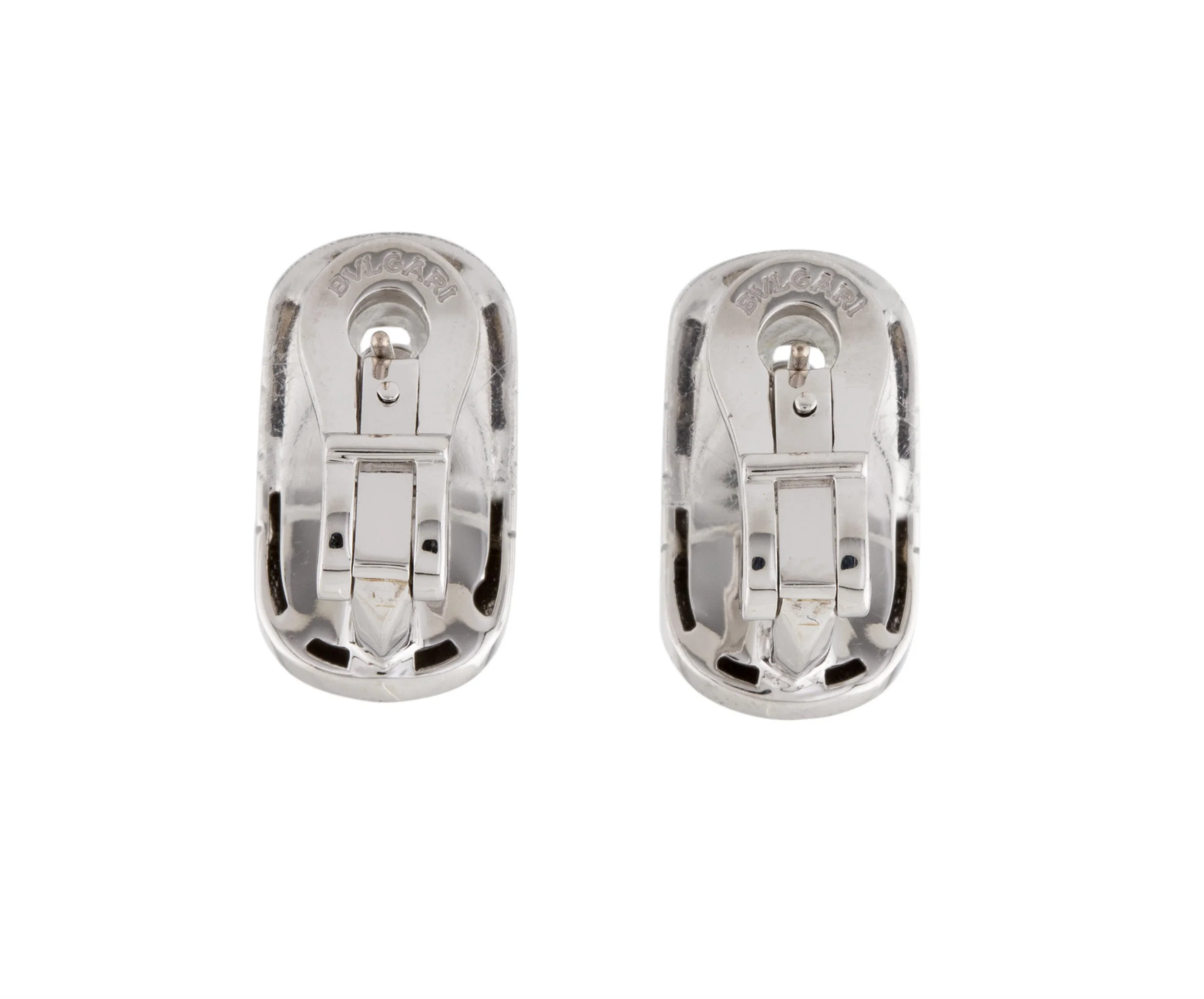 BVLGARI 18K WHITE GOLD PARENTESI COLLECTION EARRINGS