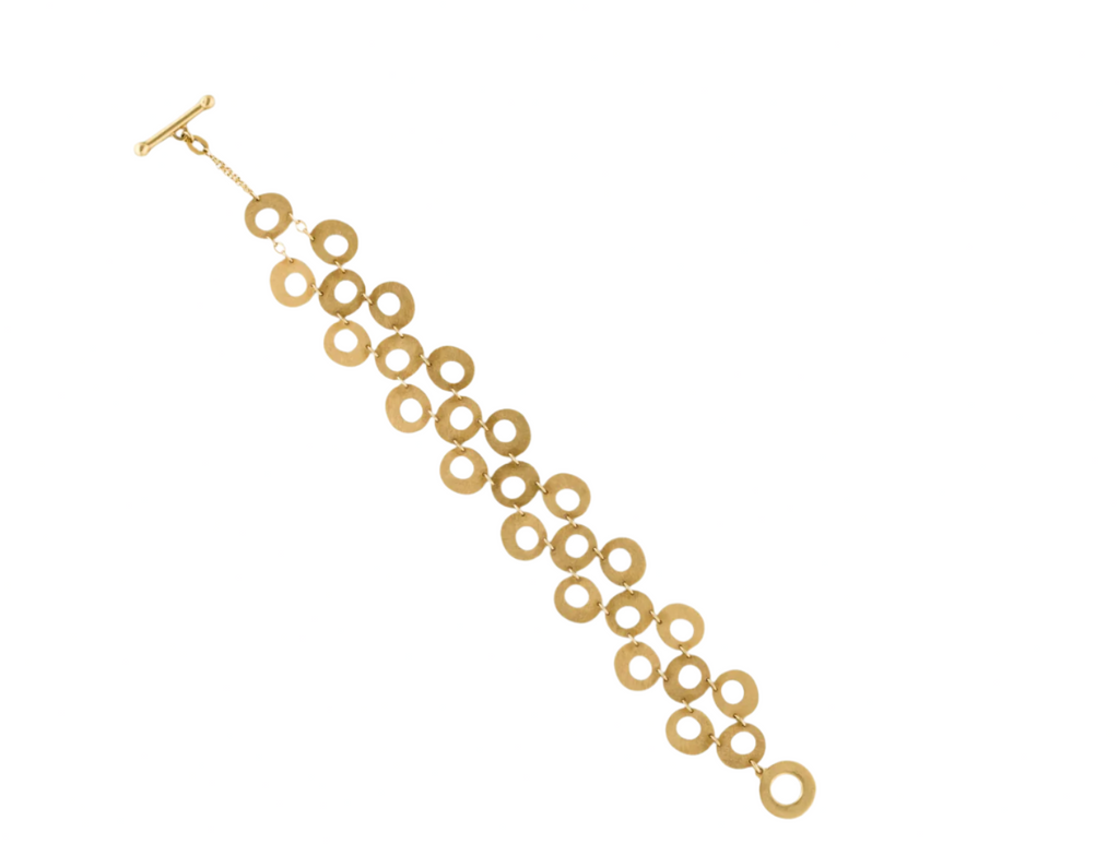 ROBERTO COIN 18K YELLOW GOLD CIRCLE CHAIN LINK BRACELET