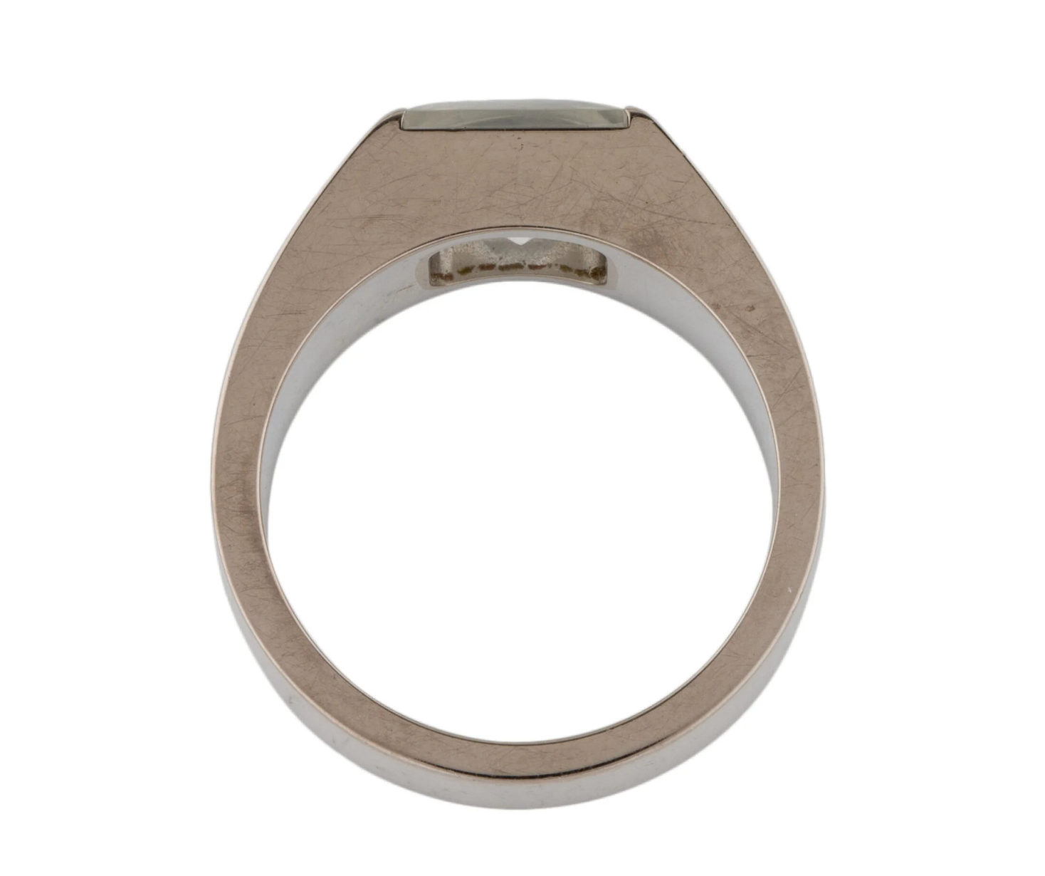 CARTIER 18K WHITE GOLD AND MOONSTONE TANK RING "VINTAGE"