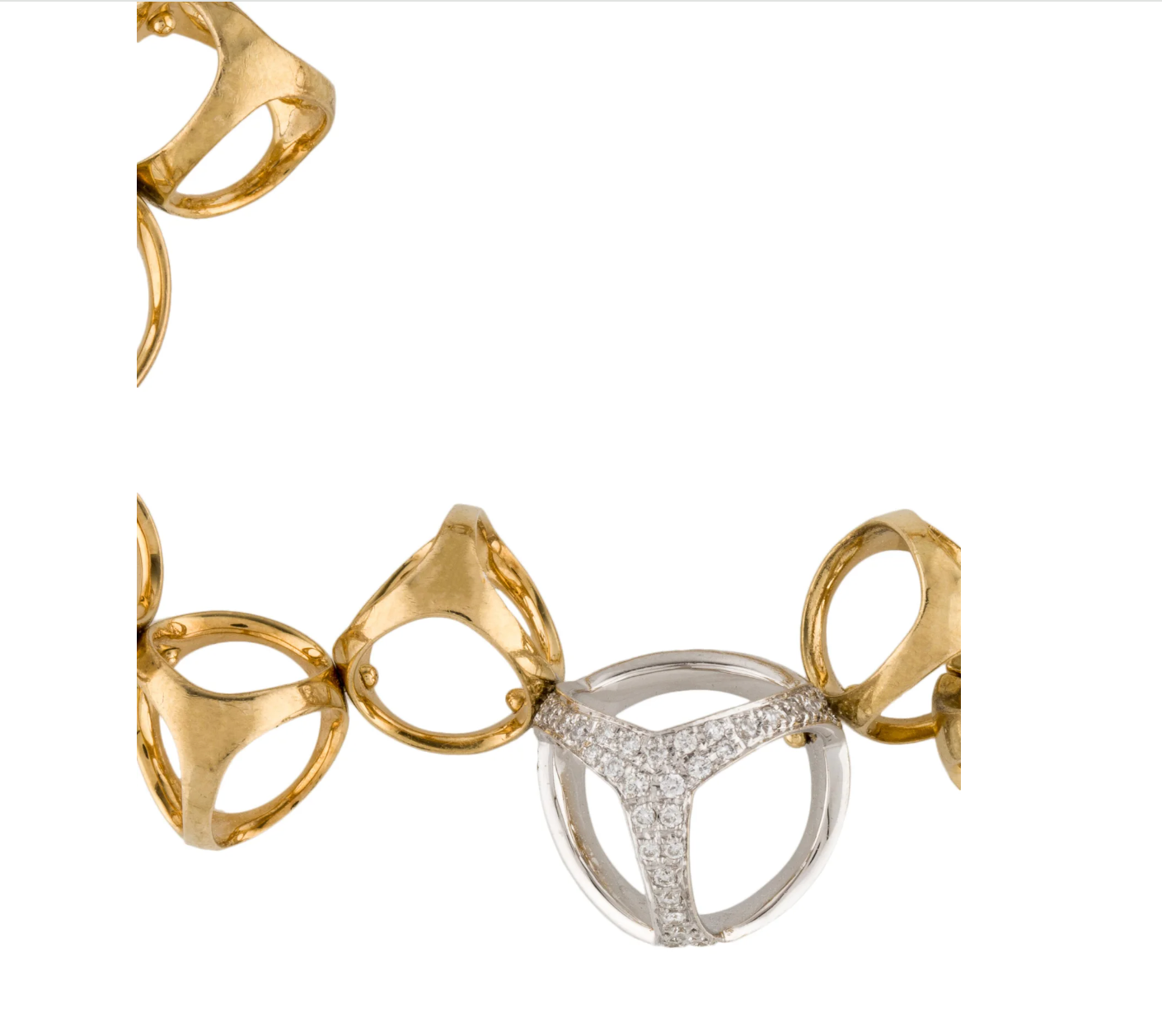 DIMODOLO 18K YELLOW GOLD AND DIAMOND TRIADRA LINK BRACELET