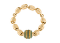 FARAONE GIOIELLI 18K YELLOW GOLD NEPHRITE JADE AND YELLOW SAPPHIRE BRACELET
