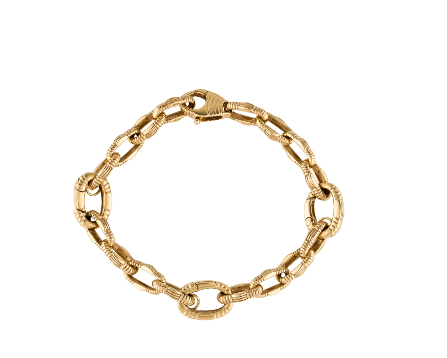 ROBERTO COIN 18K YELLOW GOLD CLASPING CHARM BRACELET