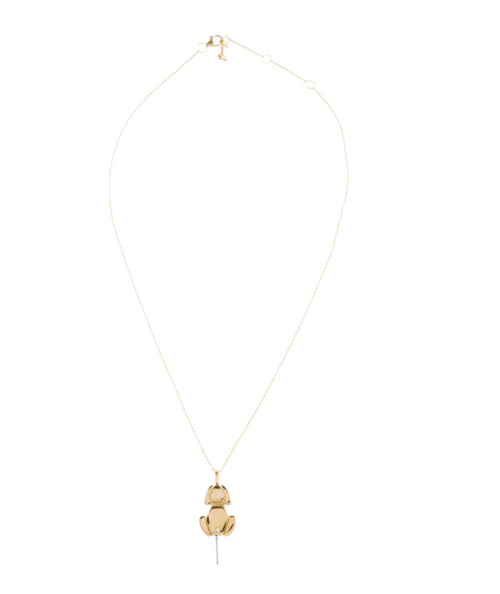 ARTICULATED DOG PENDANT SET IN 18K YELLOW AND WHITE GOLD