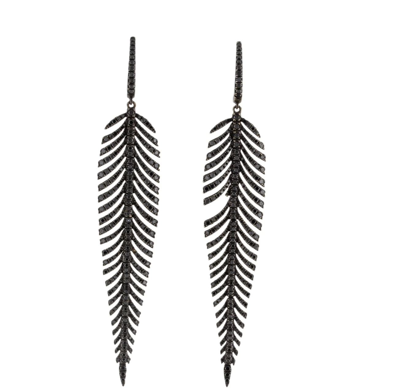 18K WHITE GOLD AND BLACK DIAMOND EARRINGS WITH BLACK RHODIUM