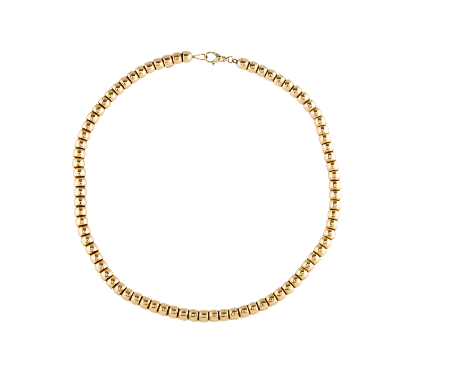 ITALIAN 18K YELLOW GOLD BEADED NECKLACE