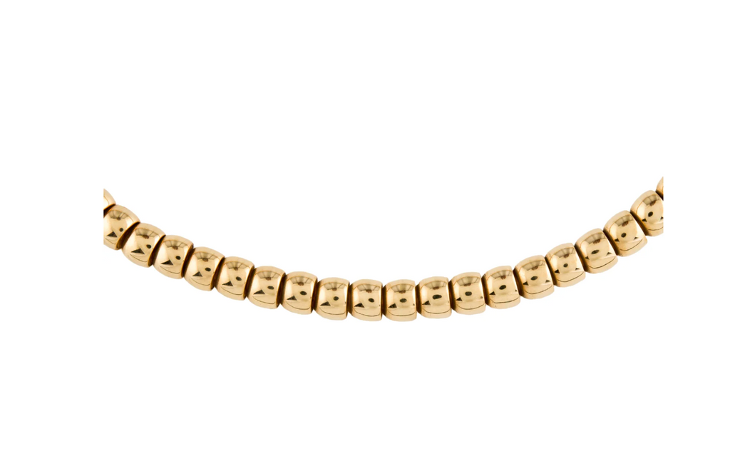 ITALIAN 18K YELLOW GOLD BEADED NECKLACE