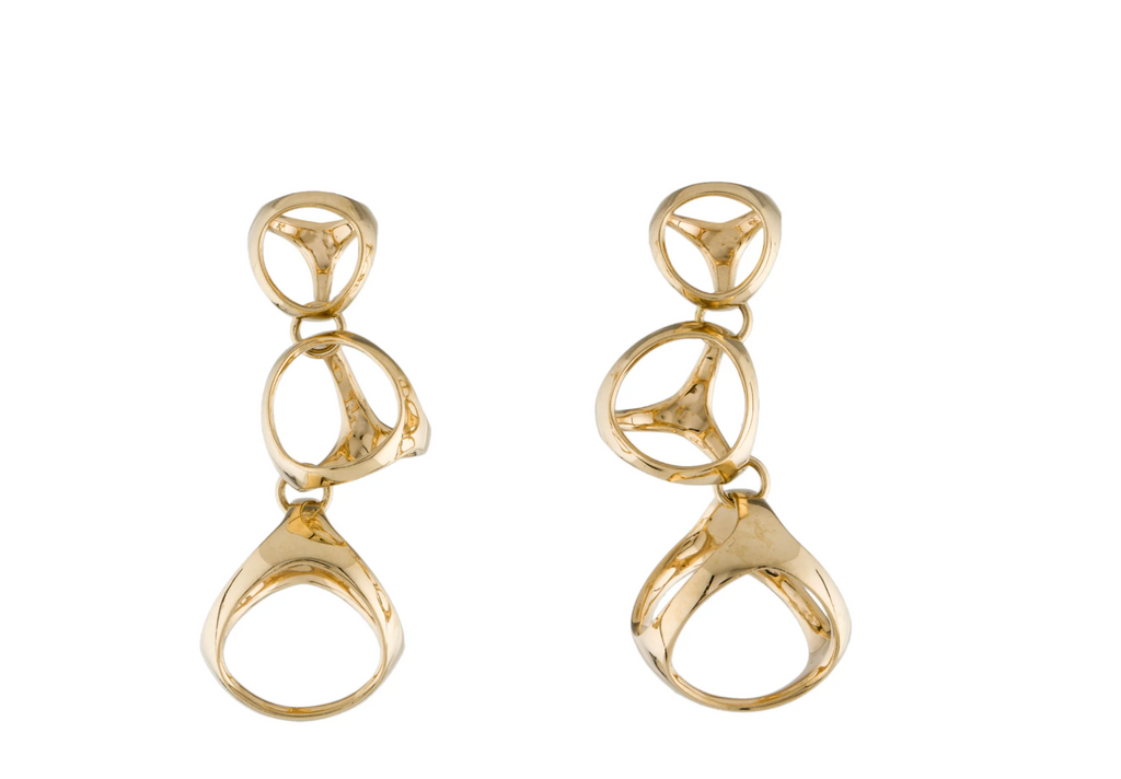 DIMODLO 18K YELLOW GOLD TRIADRA COLLECTION EARRINGS
