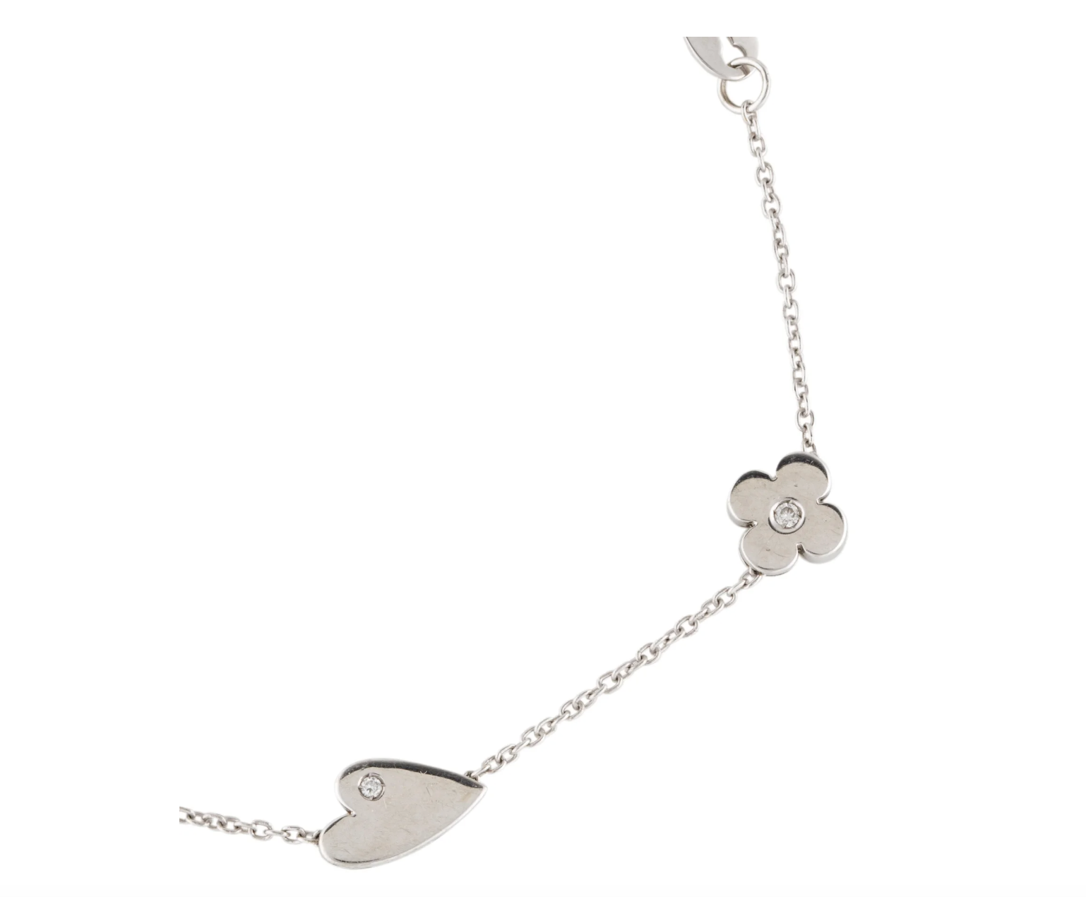 18K WHITE GOLD DIAMOND STATION BRACELET