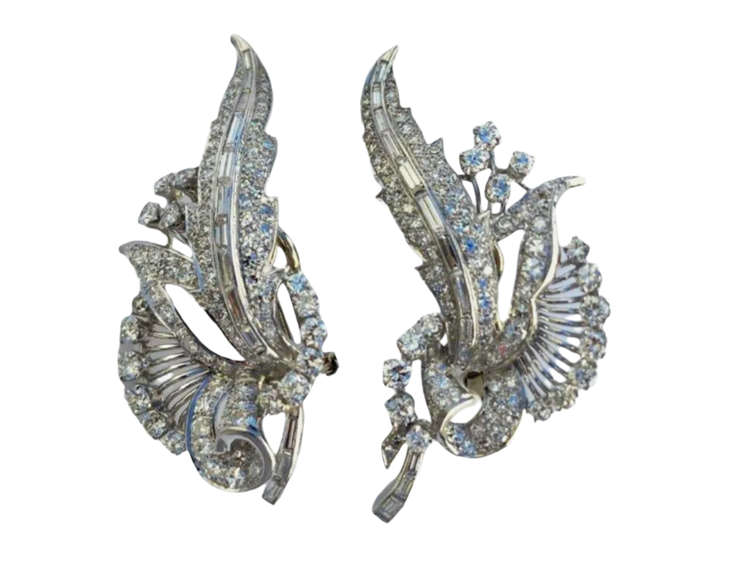 PLATINUM AND DIAMOND ESTATE EARRINGS