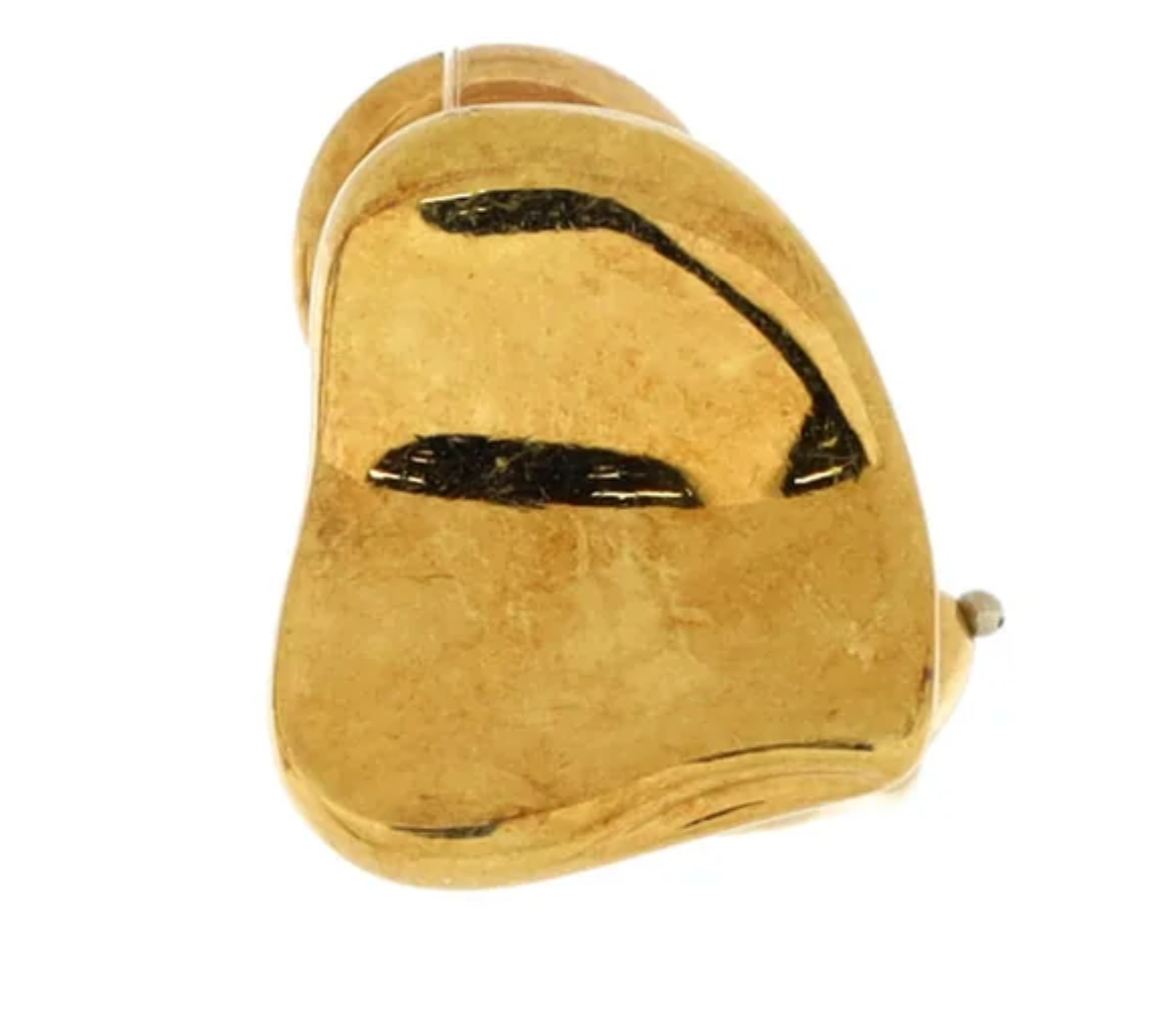 TIFFANY & CO ELSA PERETTI 18K YELLOW GOLD FULL HEART EARRINGS