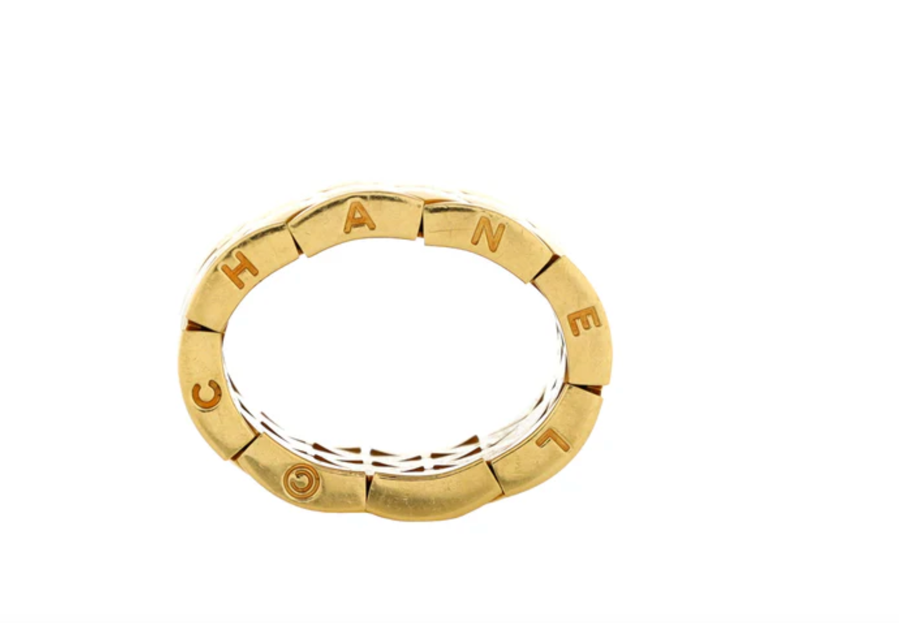 CHANEL MATELASSE 18K YELLOW GOLD WIDE RING