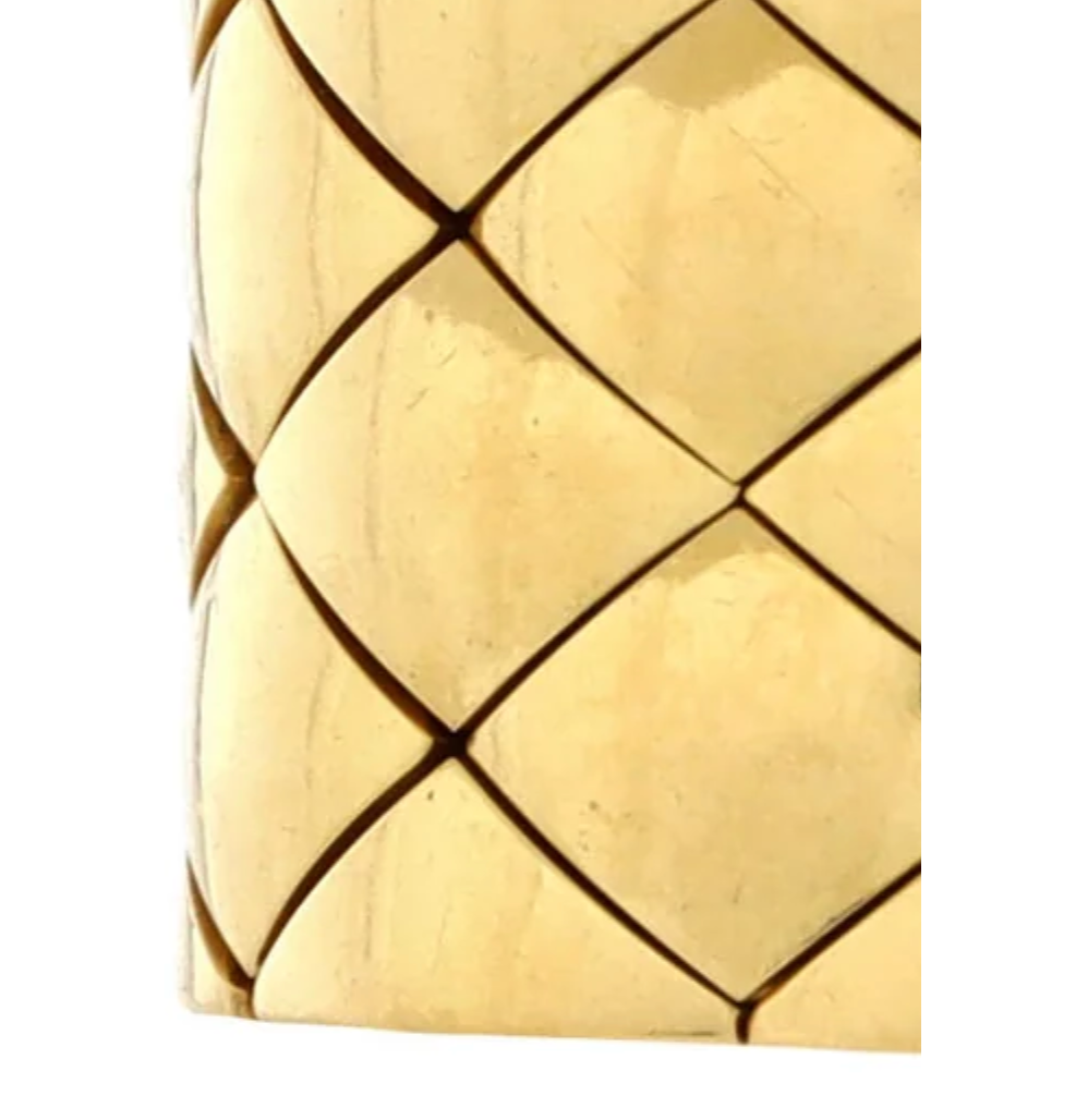 CHANEL MATELASSE 18K YELLOW GOLD WIDE RING