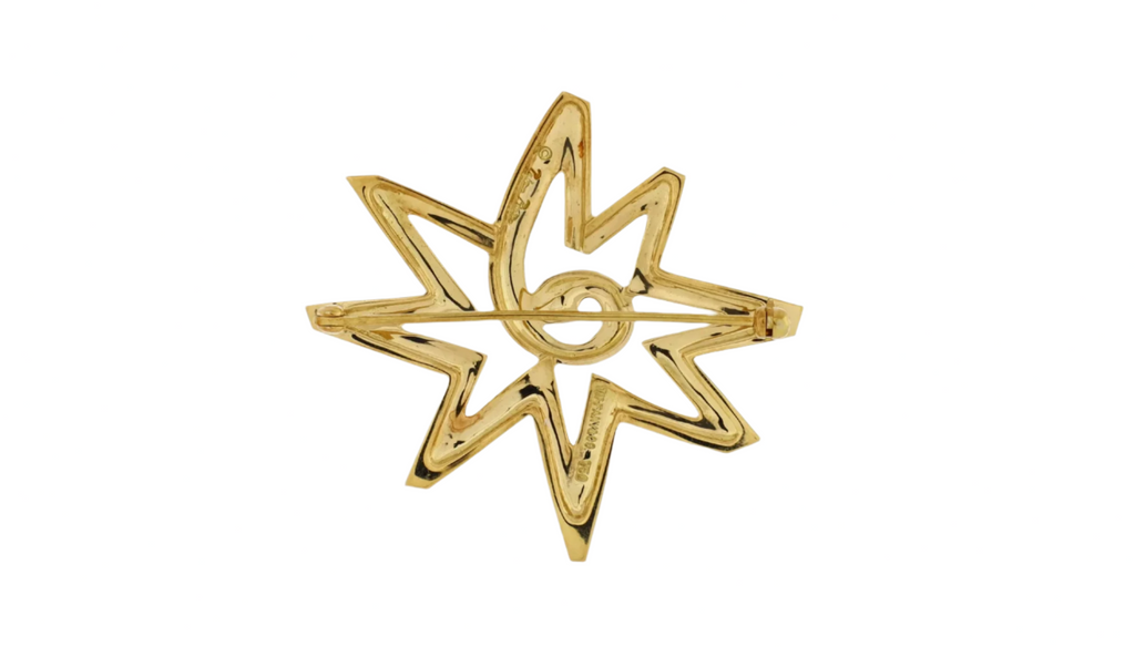 TIFFANY & CO 18K YELLOW GOLD PALOMA PICASSO STAR BROOCH PIN