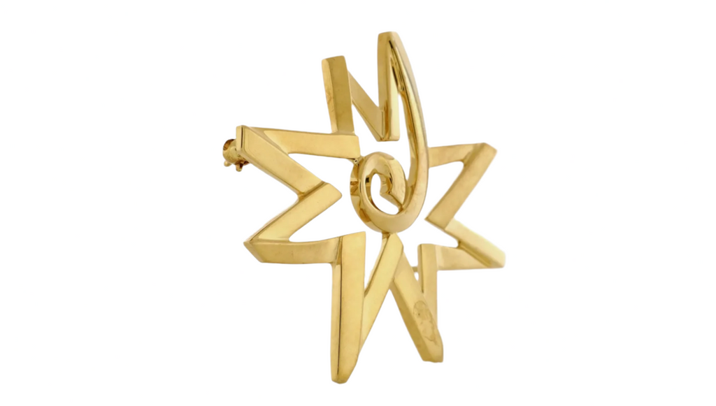 TIFFANY & CO 18K YELLOW GOLD PALOMA PICASSO STAR BROOCH PIN