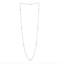 ROBERTO COIN DIAMOND BY THE YARD SEVEN STATION DOG BONE 18K WHITE GOLD NECKLACE