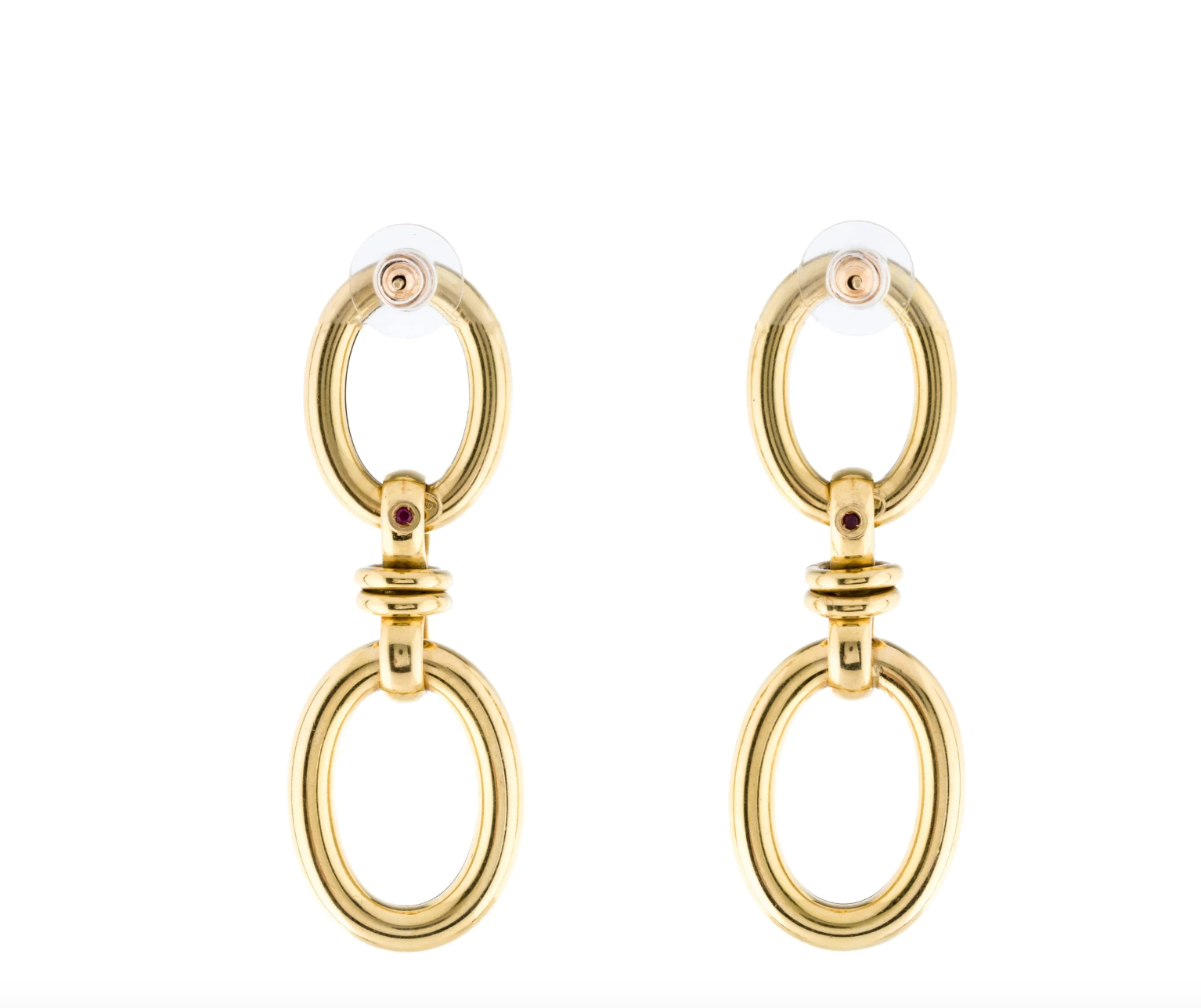 ROBERTO COIN 18K YELLOW GOLD OVAL DROP EARRINGS
