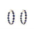 18K YELLOW GOLD SAPPHIRE & DIAMOND 17.60T.C.W INSIDE OUT HOOP EARRINGS