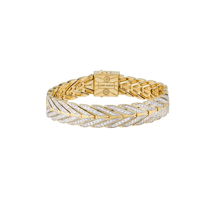 JOHN HARDY 18K GOLD & DIAMOND MODERN COLLECTION BRACELET