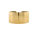 18K YELLOW GOLD WAVY HINGED CUFF BRACELET