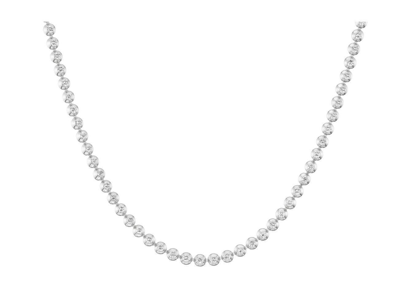 CARTIER PERLES DE DIMANTS 18K WHITE GOLD & DIAMOND NECKLACE