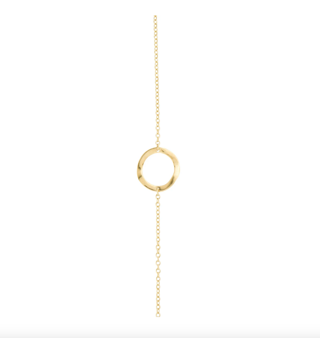 IPPOLITA 18K YELLOW GOLD WAVY CIRCLE CLASSICO CIRCLE NECKLACE