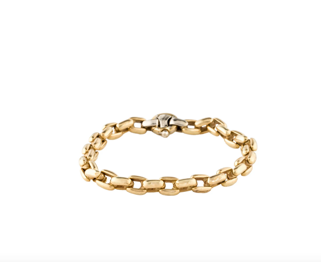BARAKA 18K YELLOW GOLD ARTICULATED CHAIN LINK BRACELET