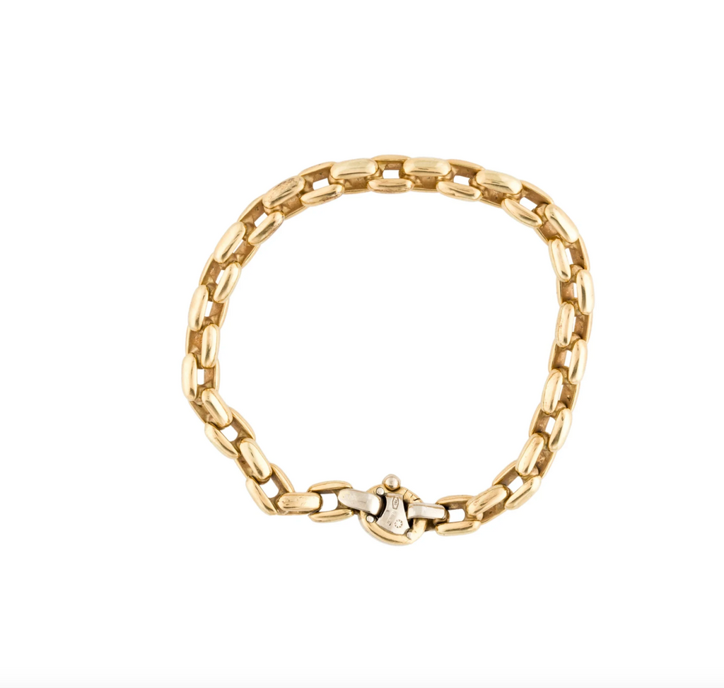 BARAKA 18K YELLOW GOLD ARTICULATED CHAIN LINK BRACELET