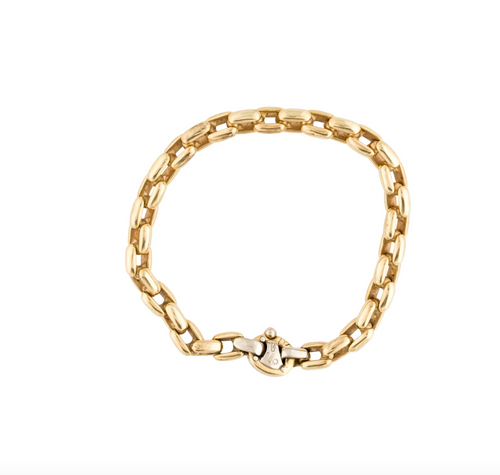 BARAKA 18K YELLOW GOLD ARTICULATED CHAIN LINK BRACELET