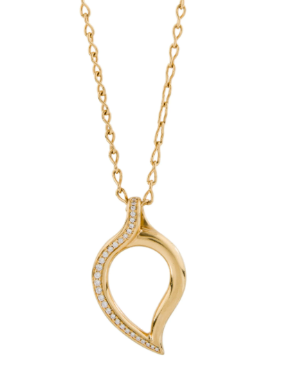 TAMARA COMOLLI BRILLIANT CUT DIAMOND SIGNATURE PENDANT CHAIN LINK NECKLACE