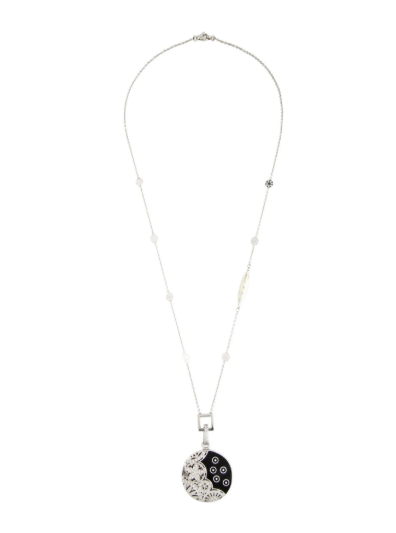 LA NOUVELLE BAUGUE 18K WHITE GOLD AND DIAMOND INDIA PREZIOSA CHAIN LINK NECKLACE WITH RE-MOVEABLE PENDANT