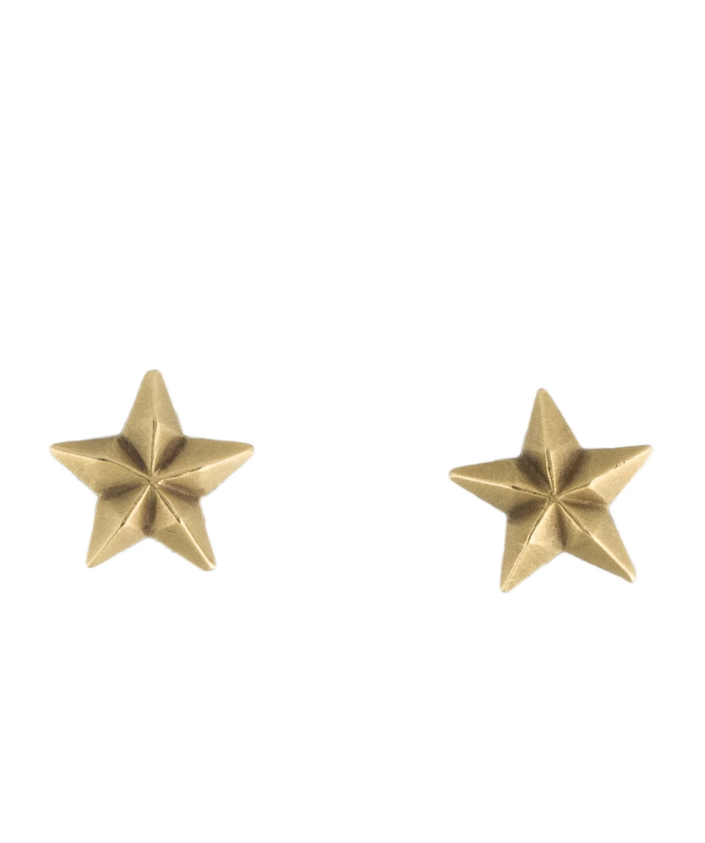 KIESELSTEIN CORD 18K YELLOW GOLD SANDBLASTED FINISH 'STAR' EARRINGS