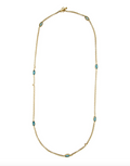 SLANE 18K YELLOW SAN BLASED GOLD  7.70T.C.W. TOPAZ CHAIN LINK NECKLACE