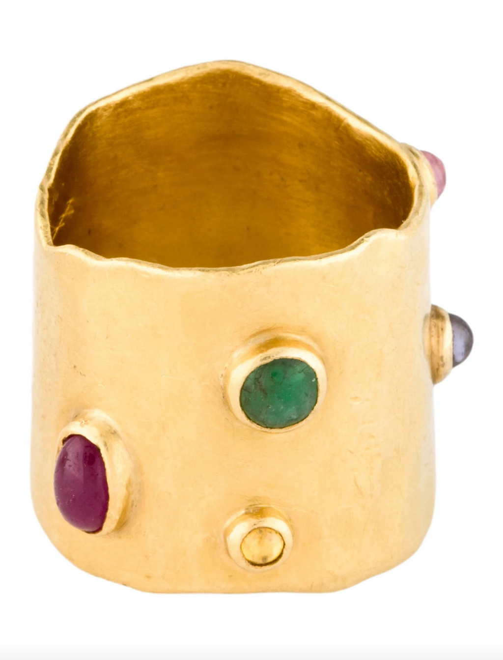 HEIKE GREBENSTEIN 22K YELLOW GOLD MULTISTONE RING BAND