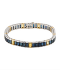 18K WHITE AND YELLOW GOLD 22 CARAT SAPPHIRE TENNIS BRACELET "ONE OF A KIND"