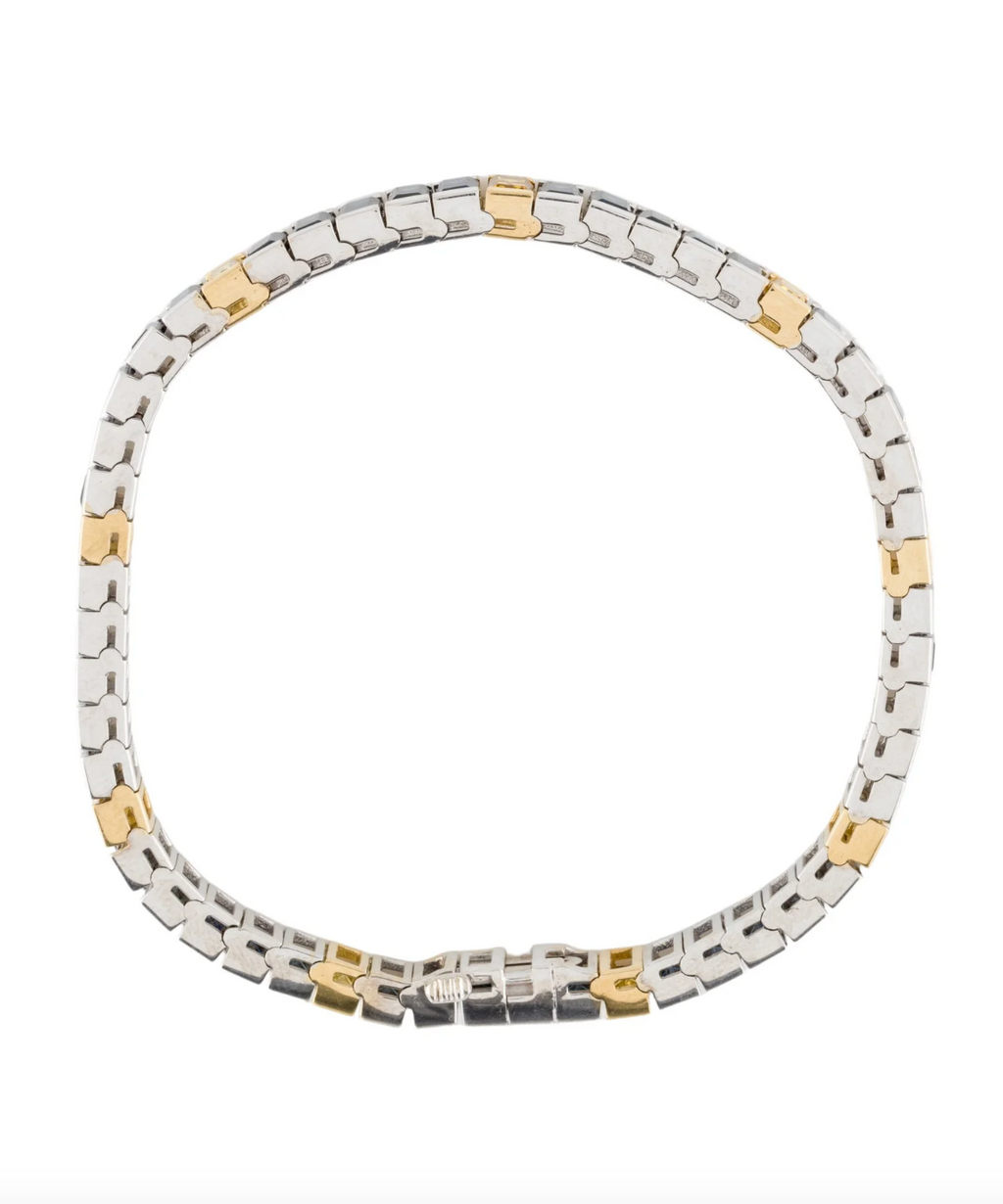 18K WHITE AND YELLOW GOLD 22 CARAT SAPPHIRE TENNIS BRACELET "ONE OF A KIND"