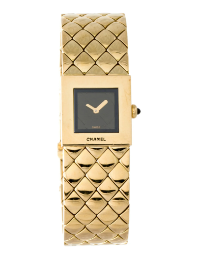 CHANEL 18K YELLOW GOLD MATELASSEE WATCH