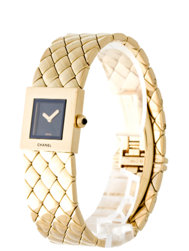 CHANEL 18K YELLOW GOLD MATELASSEE WATCH