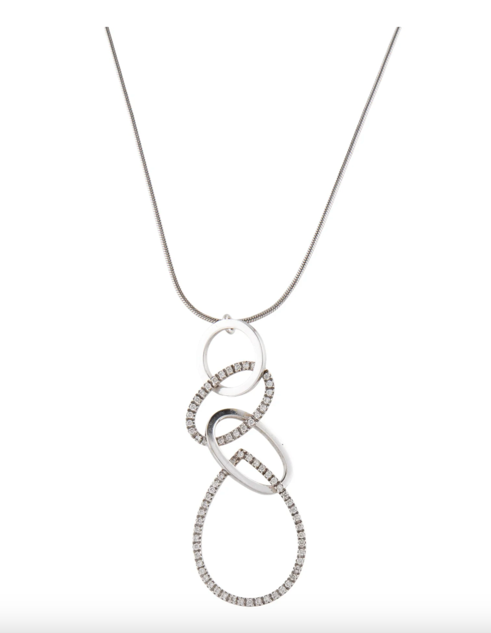 MOVADO 18K WHITE GOLD AND DIAMONDS PENDANT NECKLACE