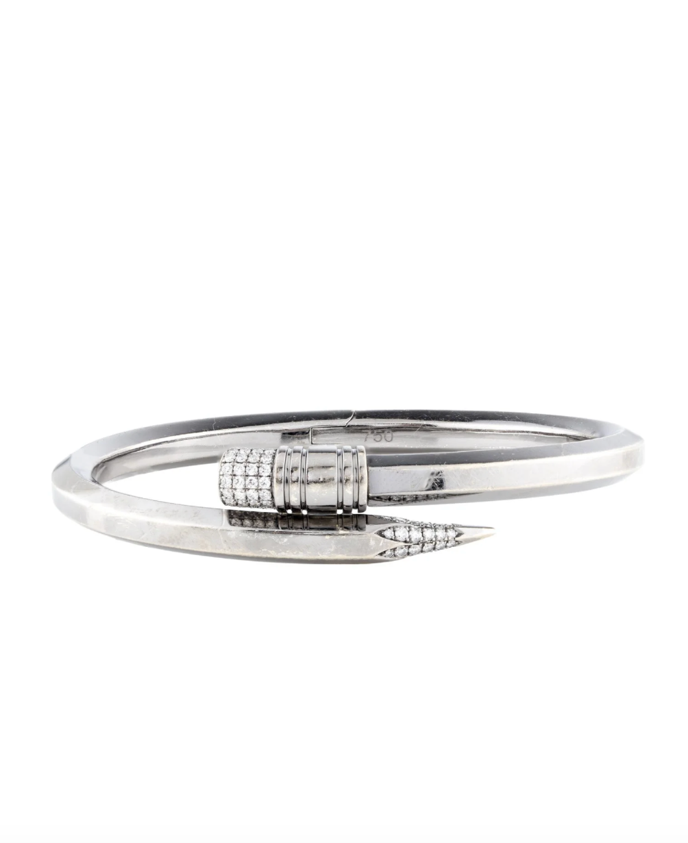 18k GOLD AND DIAMOND PENCIL HINGED BRACELET