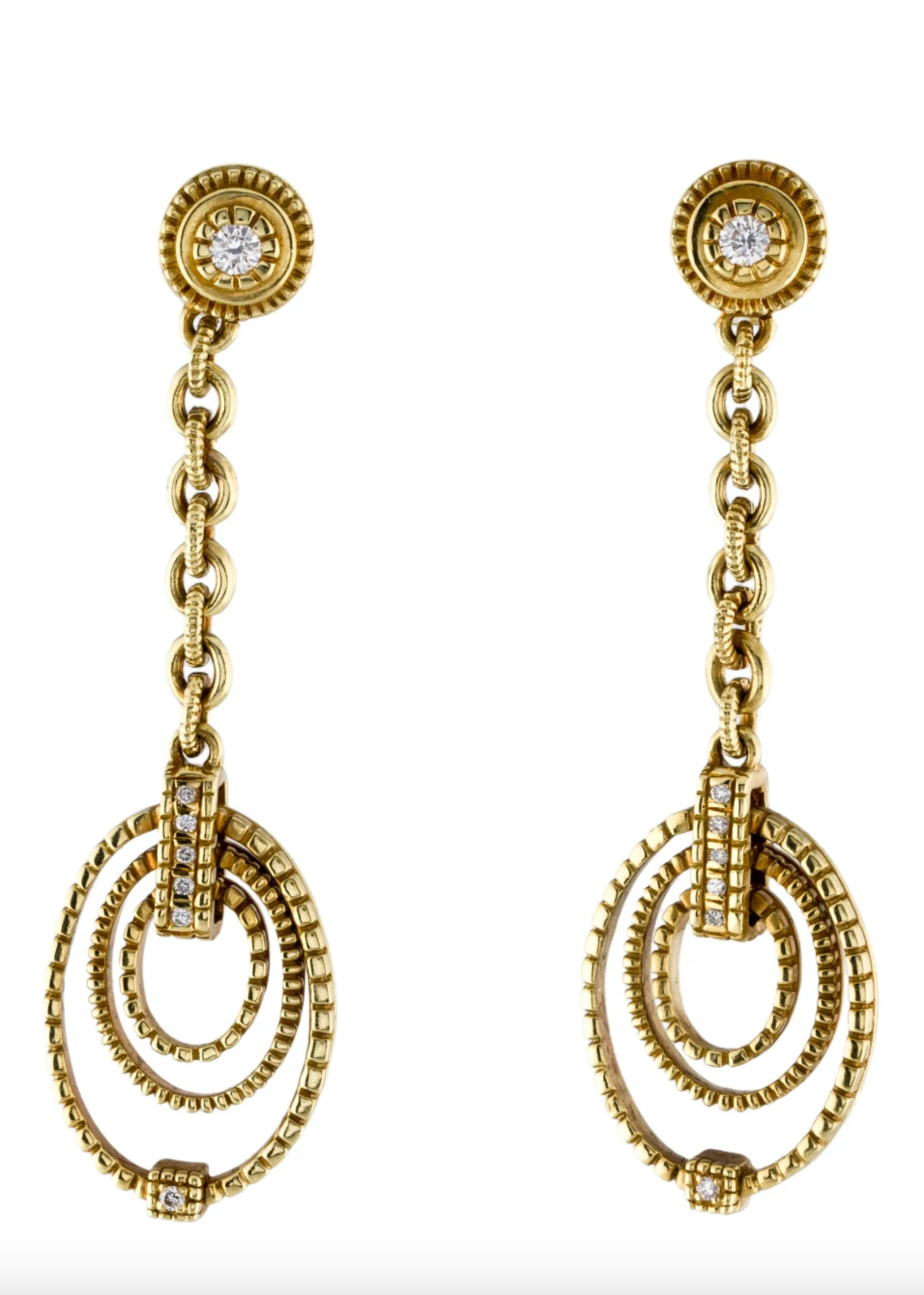 JUDITH RIPKA 18K YELLOW GOLD AND DIAMOND CHANDELIER EARRINGS