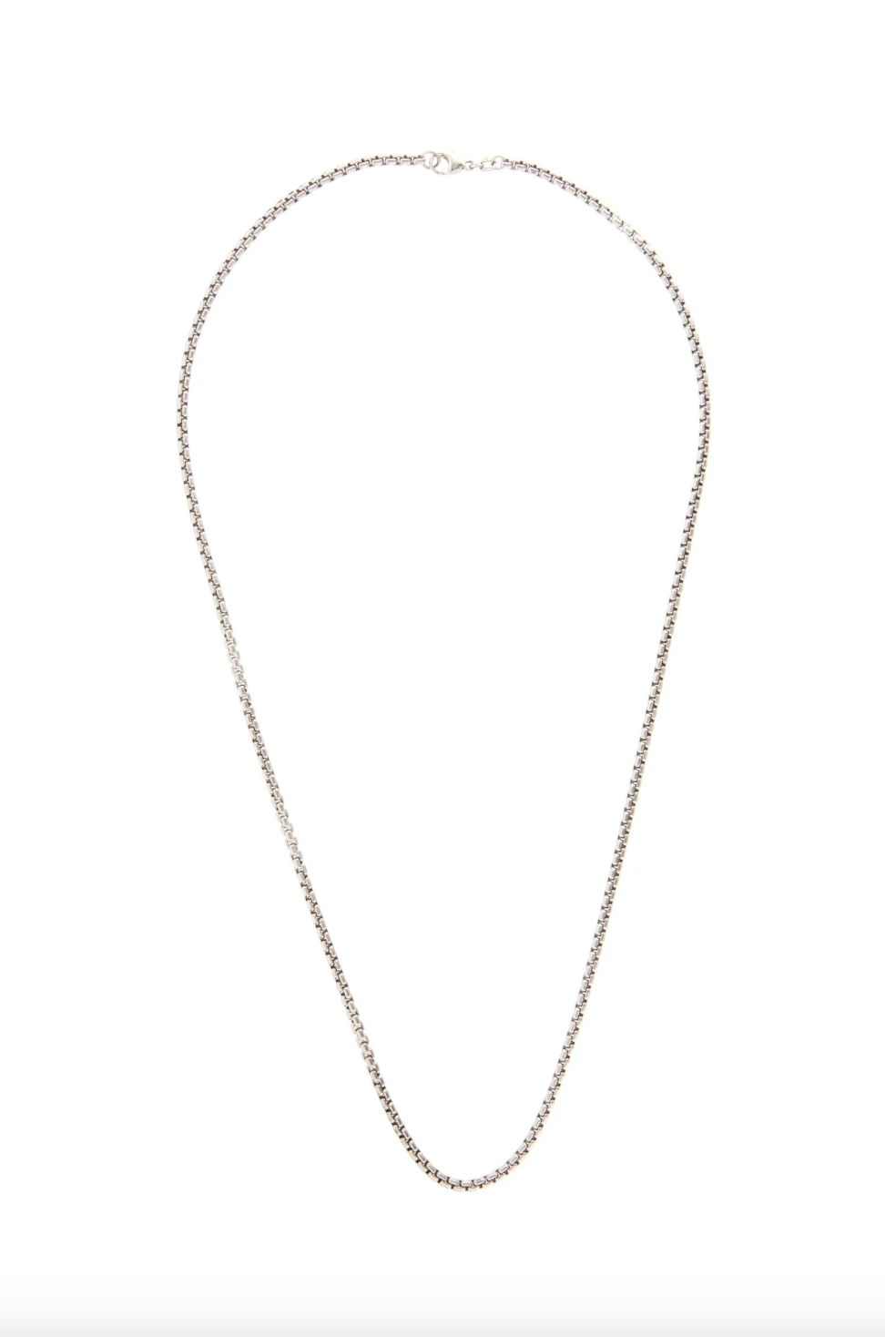 18K WHITE GOLD BOX LINK GERMAN NECKLACE