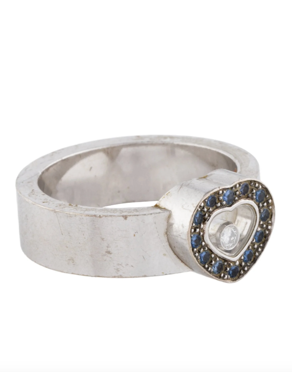 CHOPARD 18K WHITE GOLD AND SAPPHIRE HAPPY HEART ICON BAND