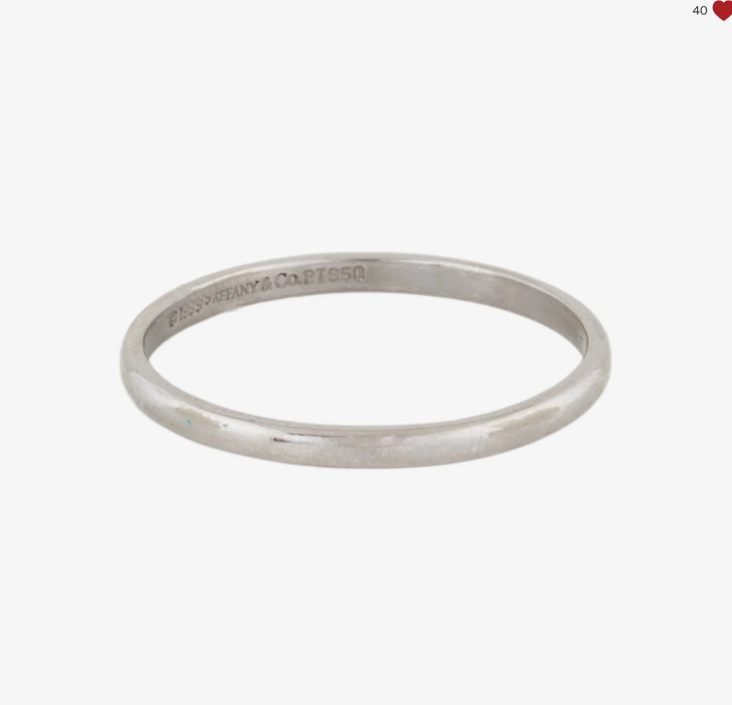 TIFFANY AND CO PLATINUM 2MM WEDDING BAND