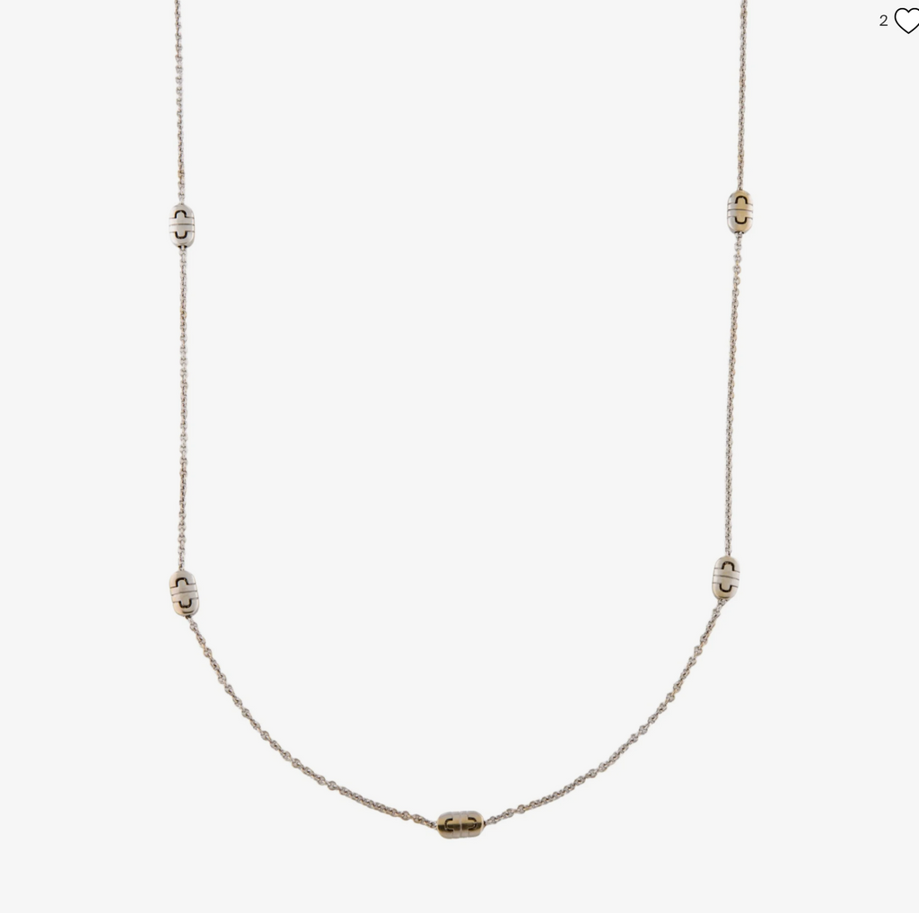 BVLGARI 18K WHITE GOLD PARENTESI NECKALCE